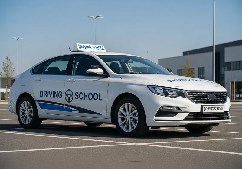 Modern driving school vehicle